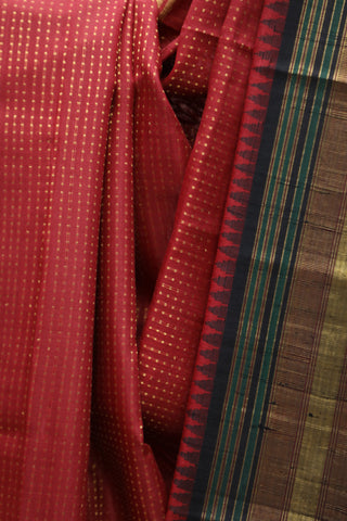 Red Raw Silk Saree - SRRRSS537