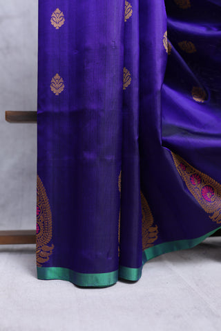 Dark Blue Gadwal Silk Saree - SRDBGSS280