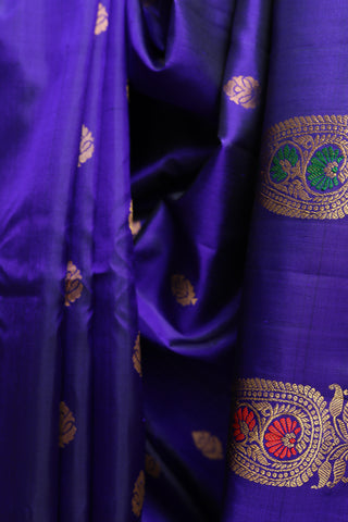 Dark Blue Gadwal Silk Saree - SRDBGSS280