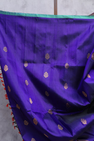 Dark Blue Gadwal Silk Saree - SRDBGSS280