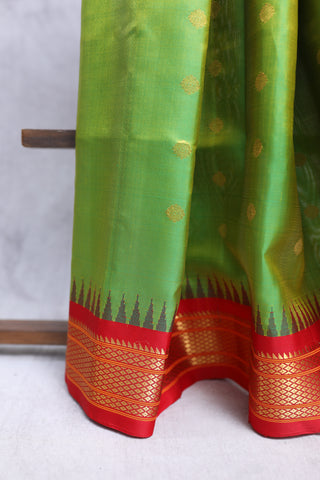 Green Gadwal Silk Saree - SRGGSS241