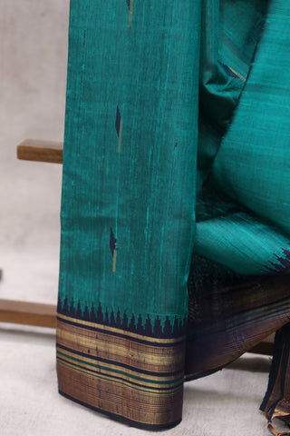 Rama Green Raw Silk Saree - SRRGRSS311