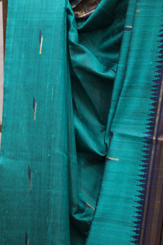 Rama Green Raw Silk Saree - SRRGRSS311