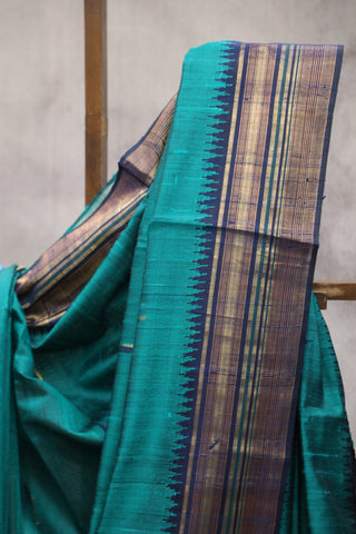 Rama Green Raw Silk Saree - SRRGRSS311