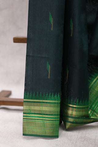 Dark Green Raw Silk Saree - SRDGRSS515