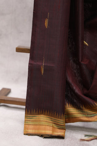 Wine Raw Silk Saree - SRWRSS330