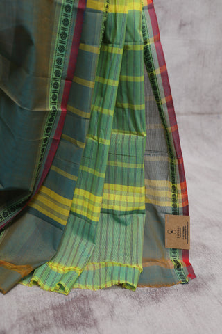 Two Tone Green Kanchi Cotton Saree-SRTTGKCS232