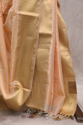 Carrot Maheshwari Tissue Silk Saree - SRCMTSS209