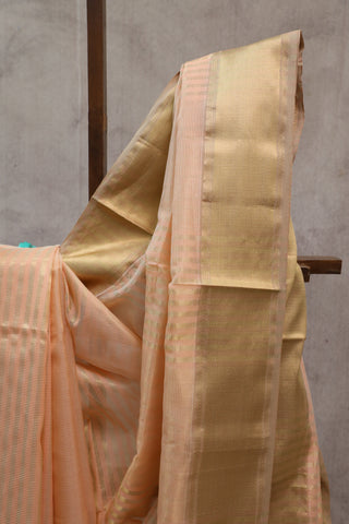 Carrot Maheshwari Tissue Silk Saree - SRCMTSS209