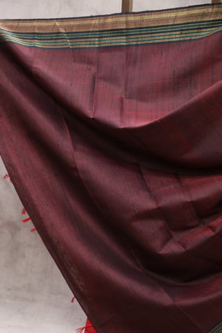 Red Raw Silk Saree - SRRRSS528