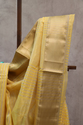 Yellow Maheshwari Tissue Silk Saree - SRYMTSS208