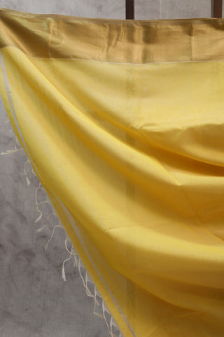 Yellow Maheshwari Tissue Silk Saree - SRYMTSS208