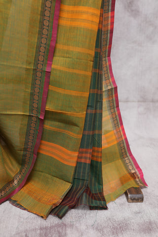 Bottle Green Kanchi Cotton Saree-SRBGKCS224