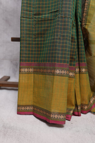 Bottle Green Kanchi Cotton Saree-SRBGKCS224