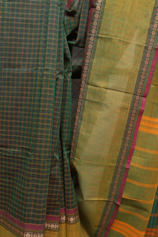 Bottle Green Kanchi Cotton Saree-SRBGKCS224