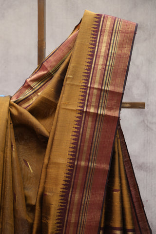 Khaki Raw Silk Saree - SRKRSS517