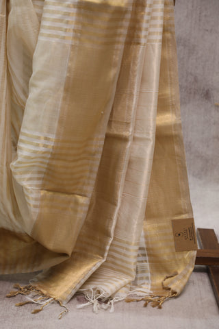 Beige Maheshwari Tissue Silk Saree - SRBMTSS203