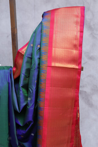 Two Tone Blue Gadwal Silk Saree - SRTTBGSS243