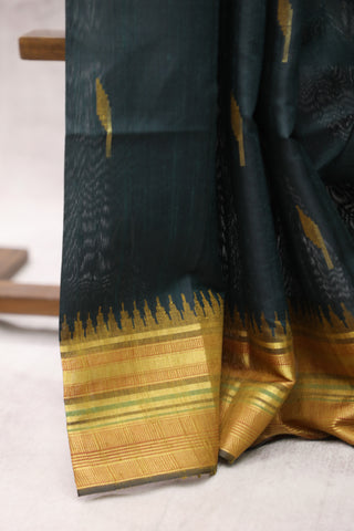 Dark Green Raw Silk Saree - SRDGRSS519