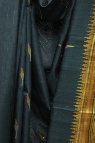 Dark Green Raw Silk Saree - SRDGRSS519