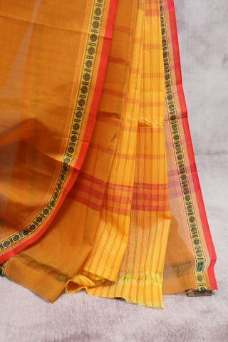 Yellow Kanchi Cotton Saree-SRYKCS230