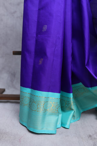 Royal Blue Gadwal Silk Saree - SRRBGSS224