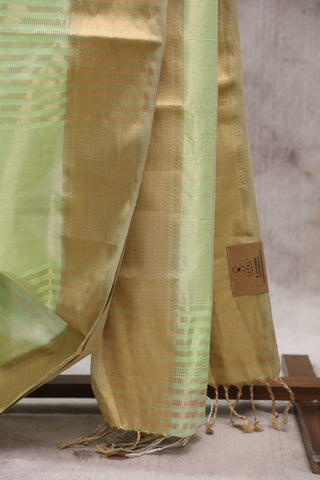 Pista Green Maheshwari Tissue Silk Saree - SRPGMTSS202