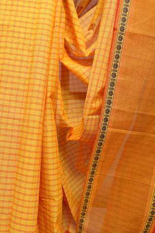 Yellow Kanchi Cotton Saree-SRYKCS230