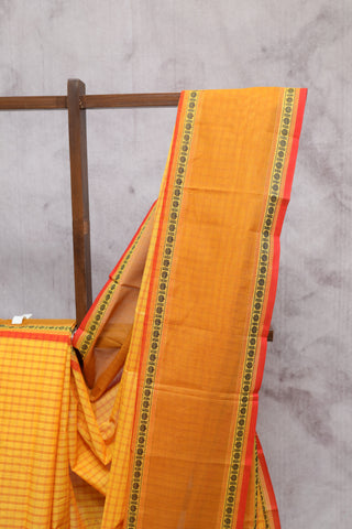 Yellow Kanchi Cotton Saree-SRYKCS230