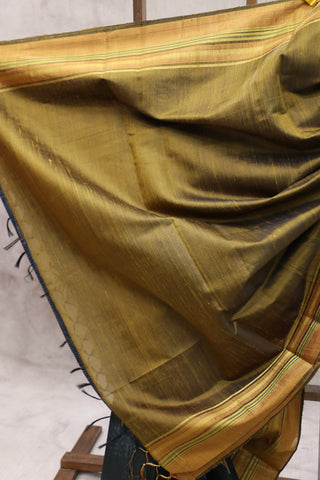 Dark Green Raw Silk Saree - SRDGRSS519