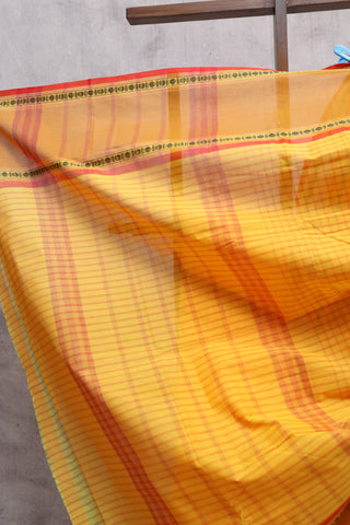 Yellow Kanchi Cotton Saree-SRYKCS230