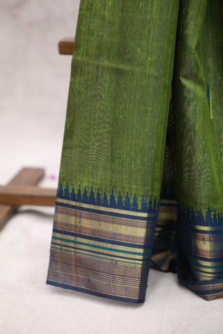 Green Raw Silk Saree - SRGRSS521