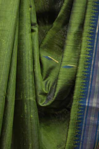 Green Raw Silk Saree - SRGRSS521