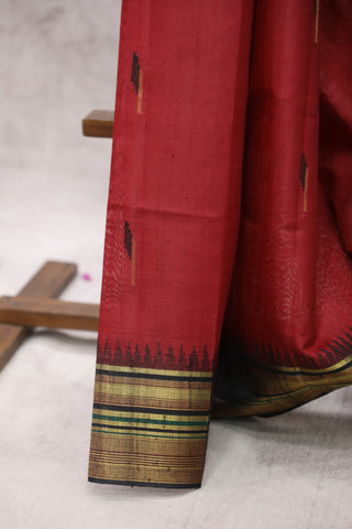 Red Raw Silk Saree - SRRRSS516