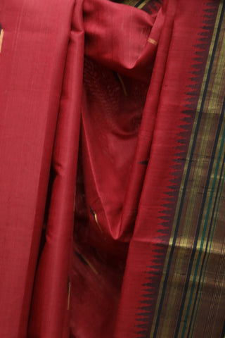 Red Raw Silk Saree - SRRRSS516