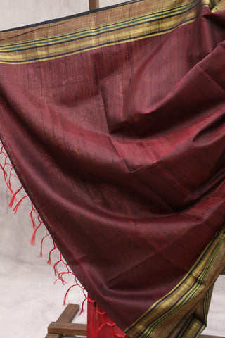 Red Raw Silk Saree - SRRRSS516