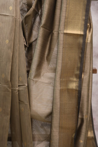 Dark Khaki Silk Maheshwari Saree -SRDKSMS227