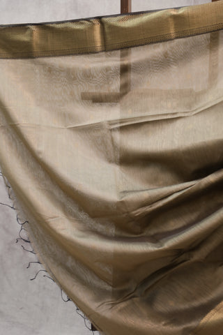 Dark Khaki Silk Maheshwari Saree -SRDKSMS227