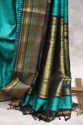 Green Raw Silk Saree - SRGRSS522