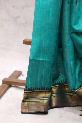 Green Raw Silk Saree - SRGRSS522