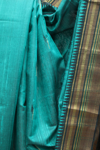 Green Raw Silk Saree - SRGRSS522