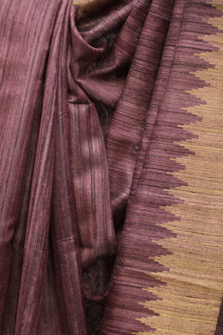 Wine Raw Silk Saree - SRWRSS528