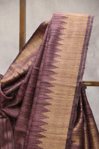 Wine Raw Silk Saree - SRWRSS534