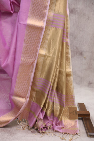 Lilac Maheshwari Tissue Silk Saree - SRLMTSS232