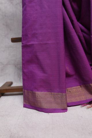 Purple Cotton Paithani Saree-SRPCPS291