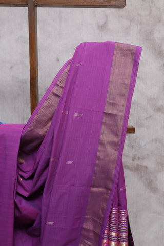 Purple Cotton Paithani Saree-SRPCPS291