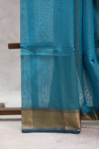 Peacock Blue Maheshwari Tissue Silk Saree - SRPBMTSS229