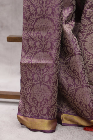 Purple Tussar Silk Saree - SRPTSS863