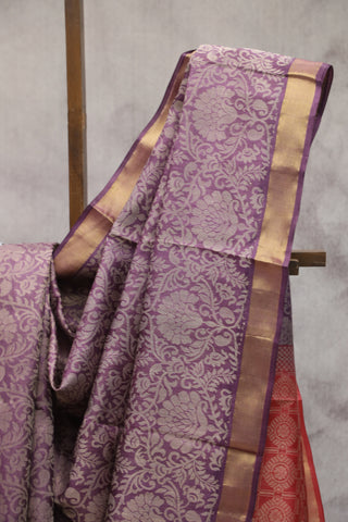 Purple Tussar Silk Saree - SRPTSS863