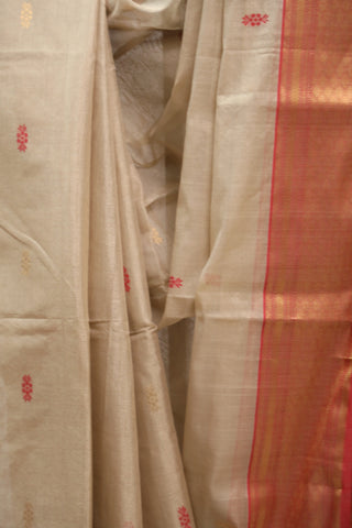 Pastel Brown Maheshwari Tissue Silk Saree - SRPBMTSS243